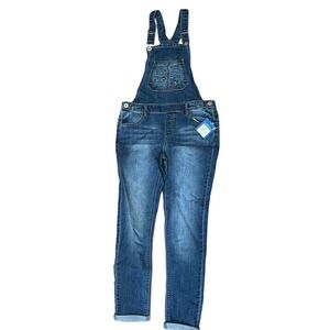 Arizona Jean Co Girls‎ 16 Regular Denim Overalls Straight Leg Jeans Distressed